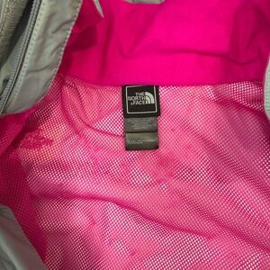 The North Face Fuchsia and Light Gray Windbreaker Jacket